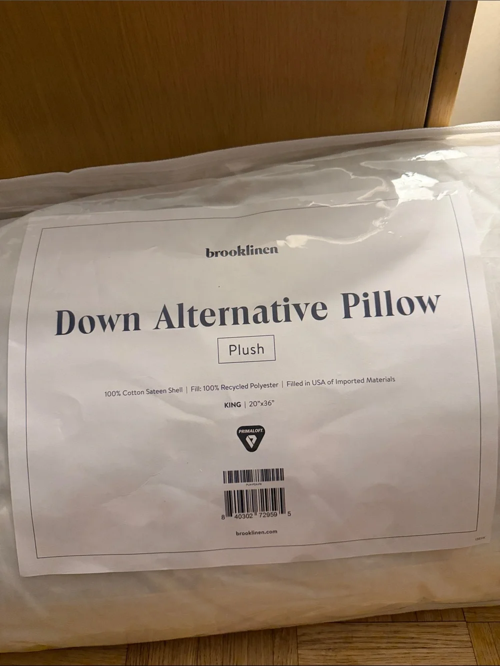 Brooklinen White Down Alternative Pillow - Plush Support